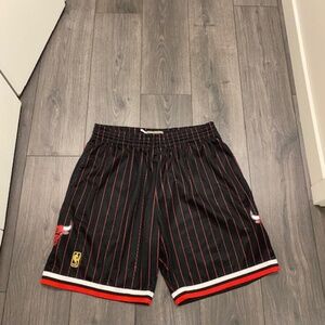 Mitchell & Ness Chicago Bulls Pinstripe Swingman Shorts NWT